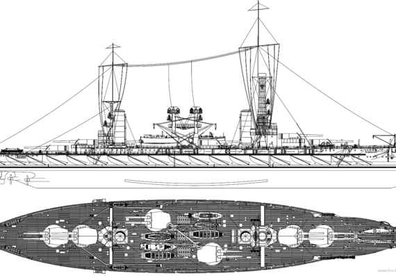 Корабль ARA Moreno [Battleship] (1915) - чертежи, габариты, рисунки